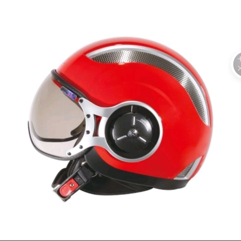 Zeus 218 red merah helm retro import M L XL zs218 z218