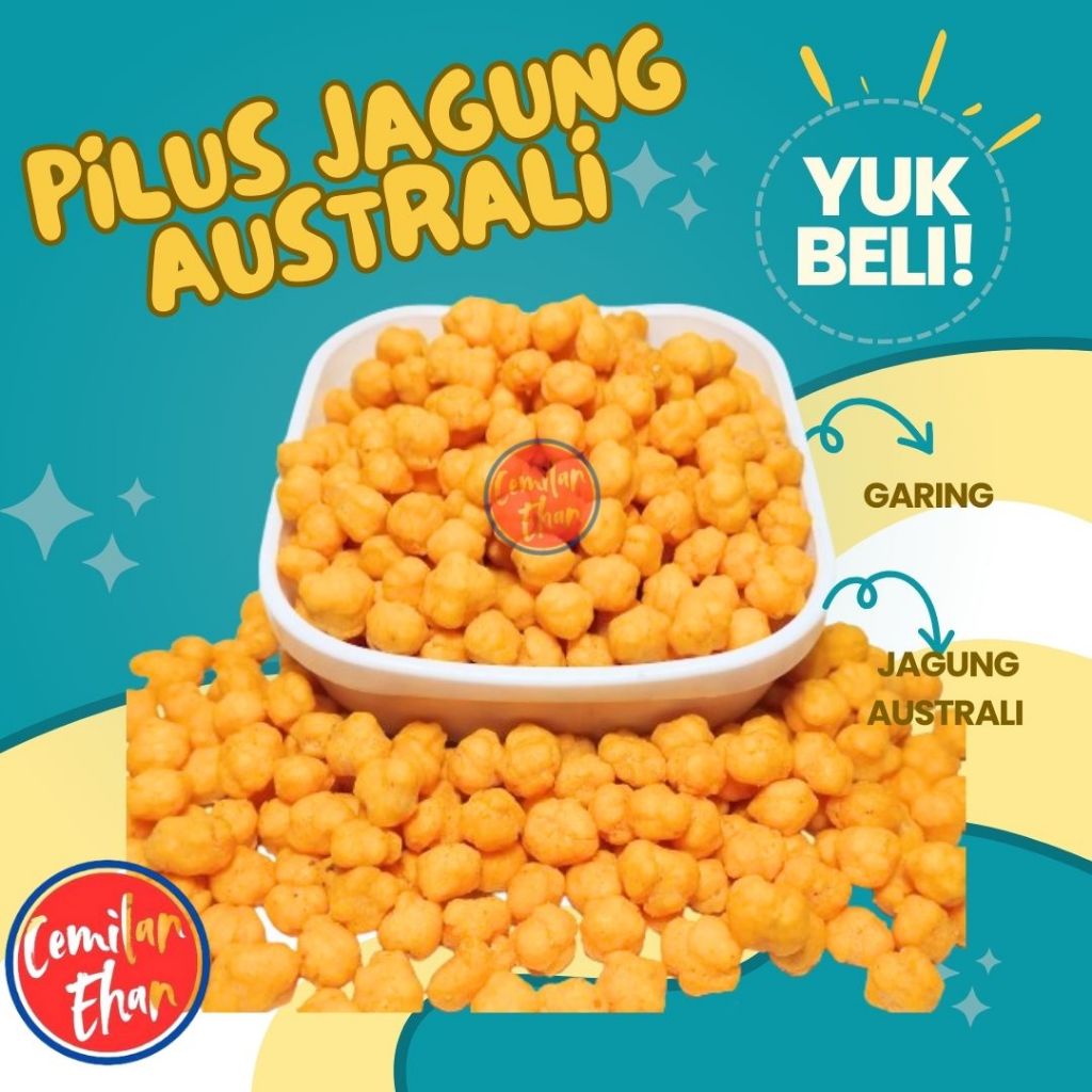 

Pilus Jagung - 250gr Pilus Australia Gurih Jagung Australi asin