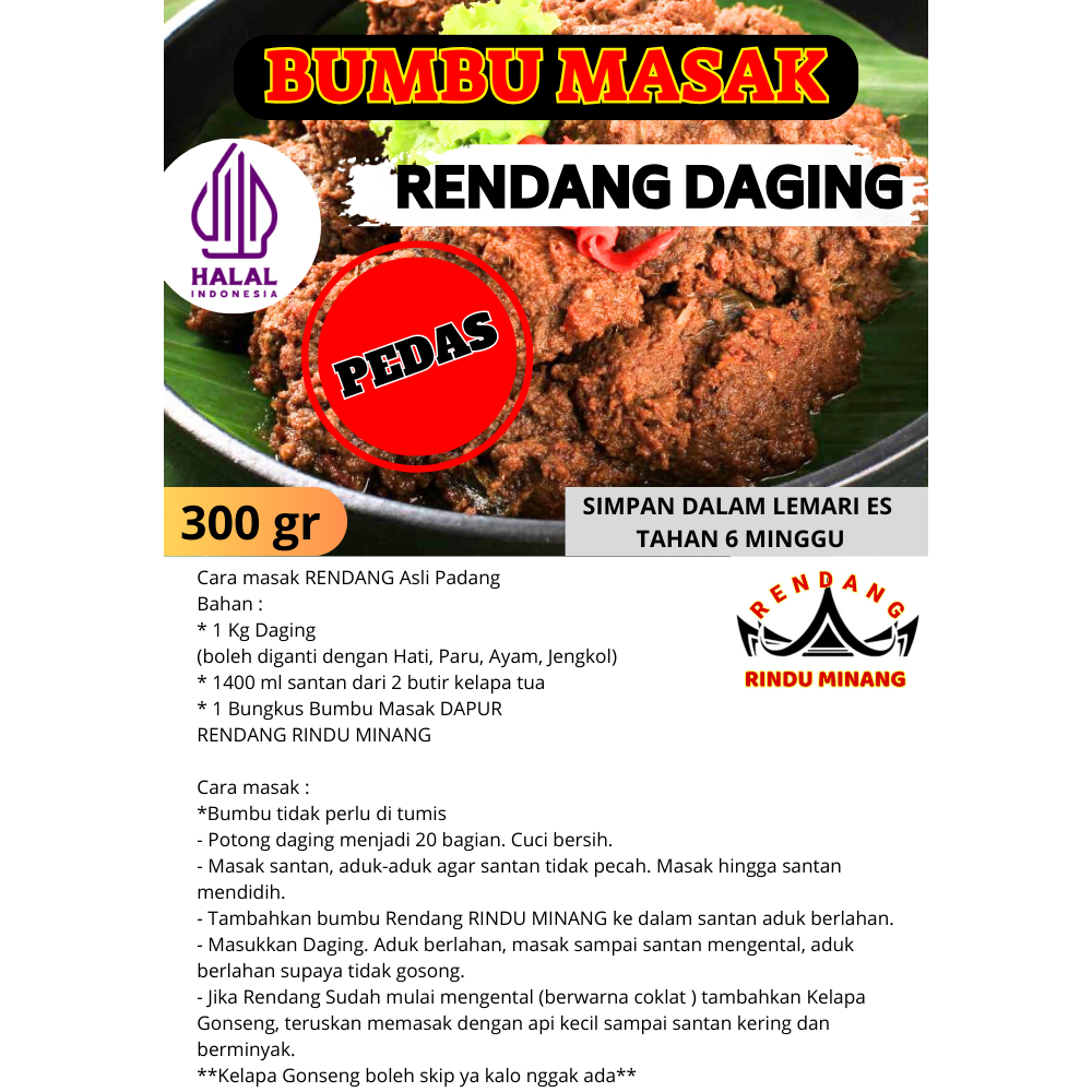 

Bumbu rendang instan 300 gram