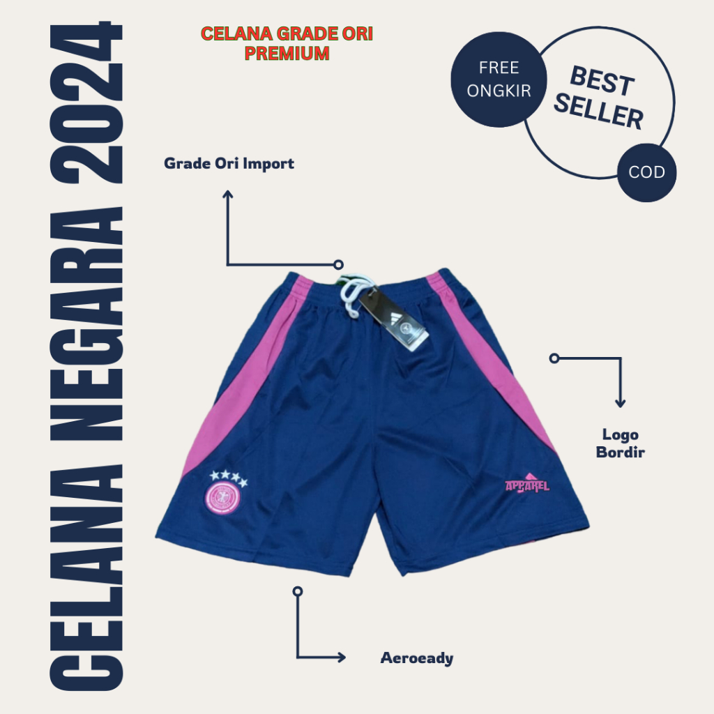Celana Bola Jerman Away Piala Eropa 2024 Official Grade Ori