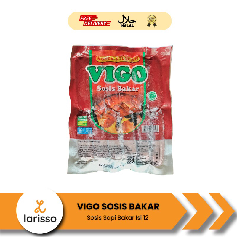 

Vigo Sosis Sapi Bakar Isi 12 - Sosis Bakar 500gr Frozen Food Olahan Makanan Beku