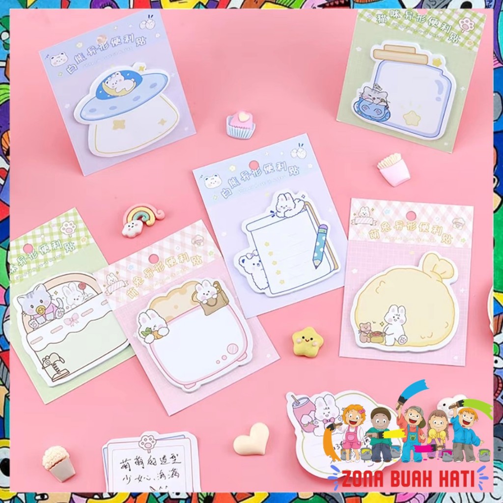 

ZBH Sticky Note Karakter Kartun Lucu Isi 20 Lembar Tempelan Kertas Catatan Memo Note Karakter Animal Mini Book Karakter Hewan Lucu 20 Sheets Memo Pad DIY Scrapbook Decorating Stationery