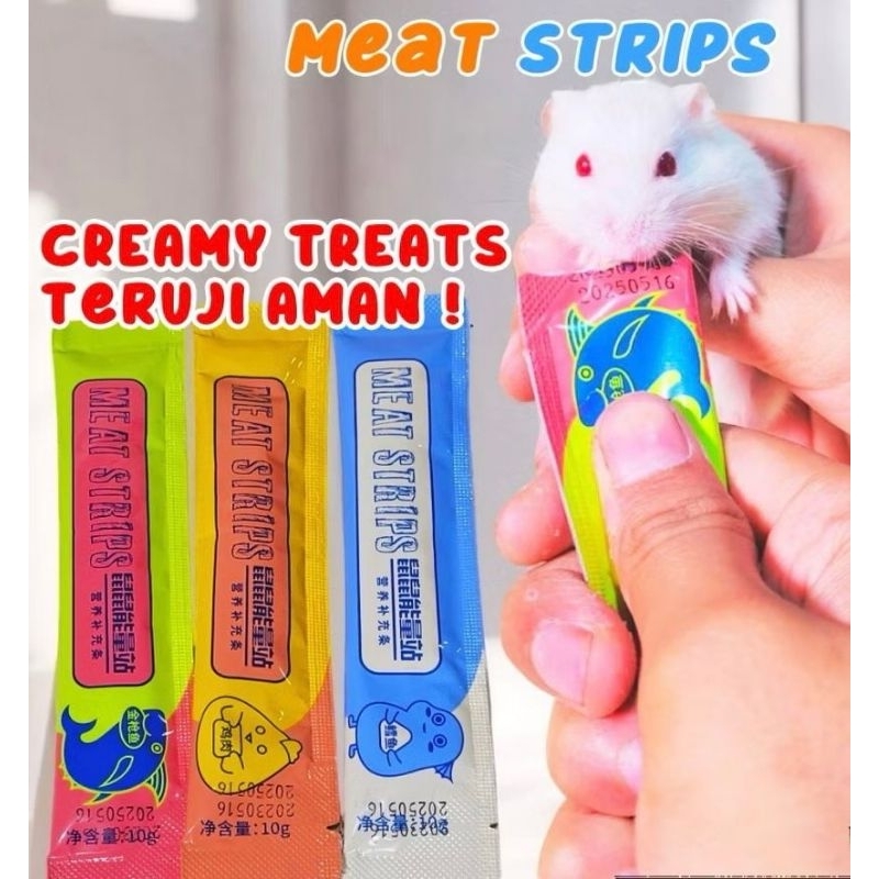 MEAT STRIP HAMSTER || SNACK HAMSTER || SNACK SUGAR GLIDER || SNACK. LANDAK MINI