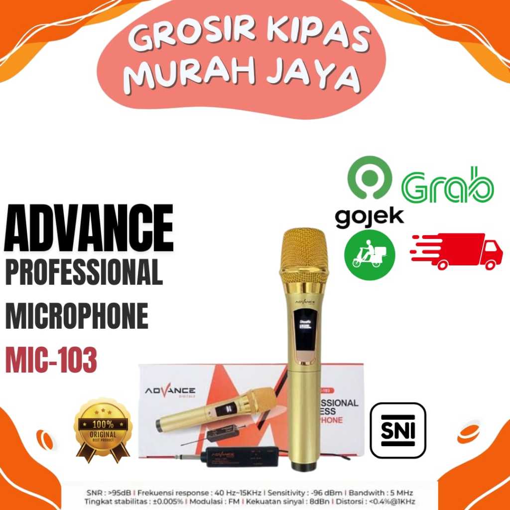 mic wireless single advance 103 microphone advance 103