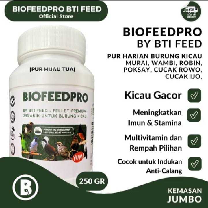 Biofeedpro hijau voer kasar tinggi protein untuk burung murai batu kacer anis merah c ijo