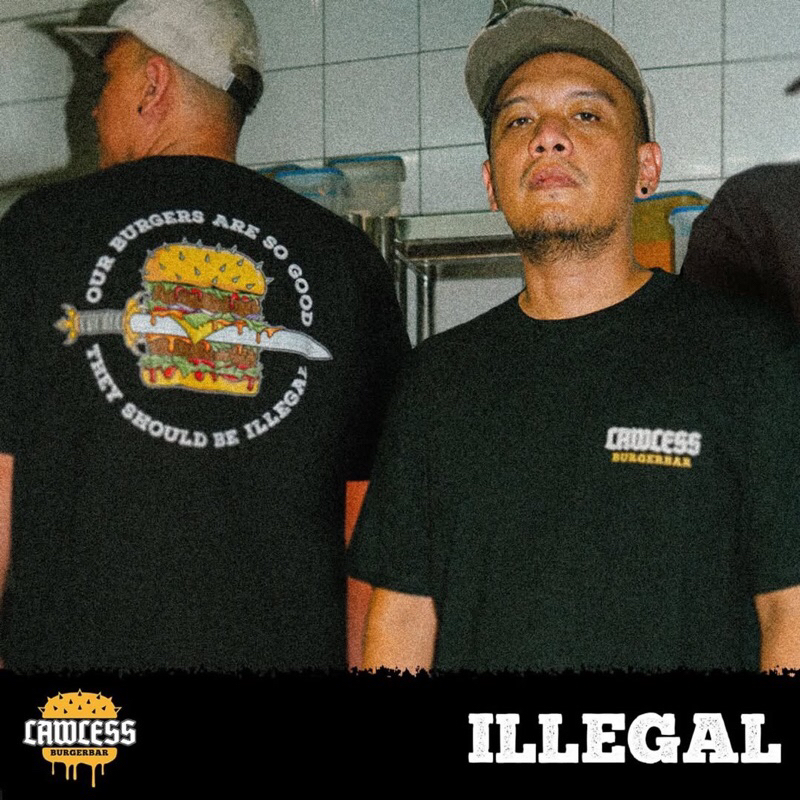 LAWLESS JAKARTA BURGERBAR - ILLEGAL BLACK T-Shirt