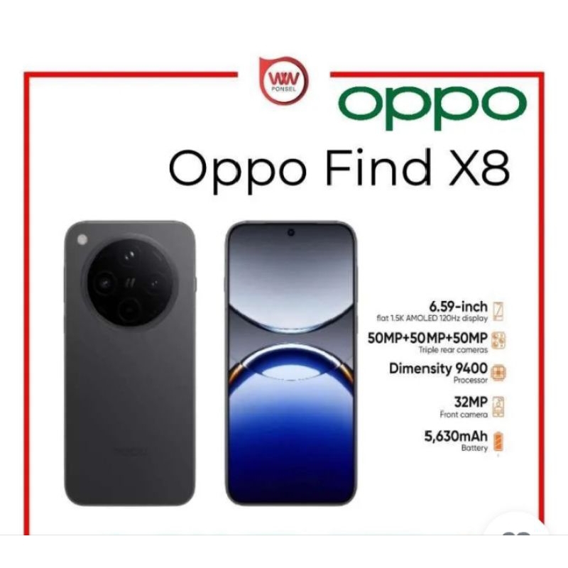 Hp Oppo Find X8 Ram 16GB Internal 512GB Garansi Resmi