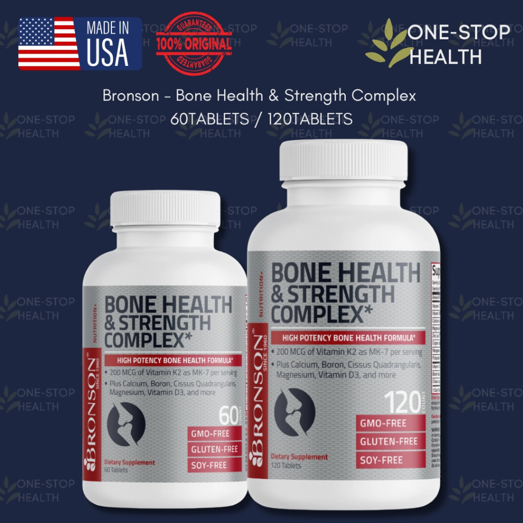 BRONSON - BONE HEALTH & STRENGTH COMPLEX (CALCIUM, D3K2, MAGNESIUM, VIT C, ETC)