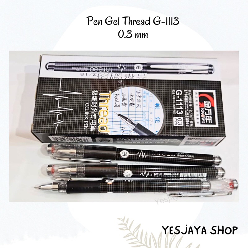 

{12 pcs} Pen Gel Thread G-1113 0.3 / Pen Gel 0.3 mm / Pen grosir / Pulpen gel grosir