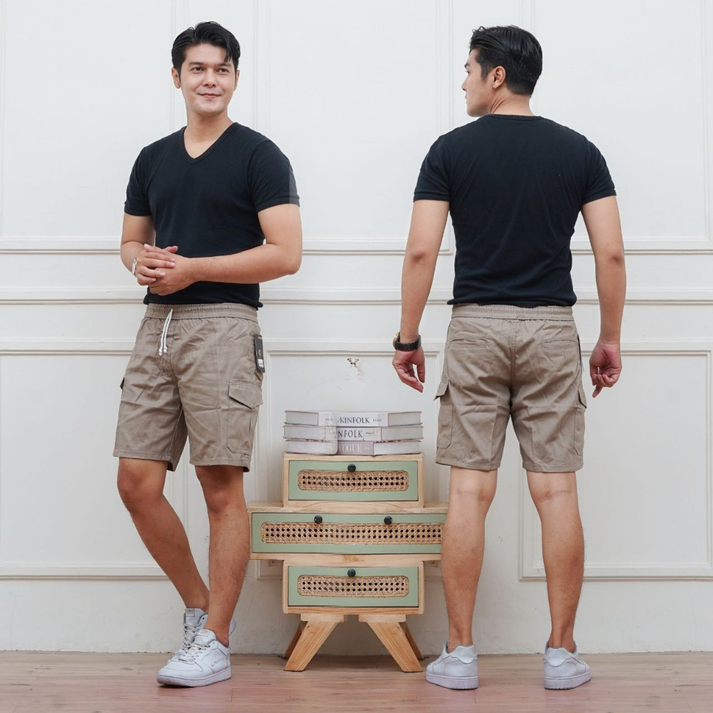 Celana Pendek Pria Distro Jeans Kolor Santai Selutut Premium Original