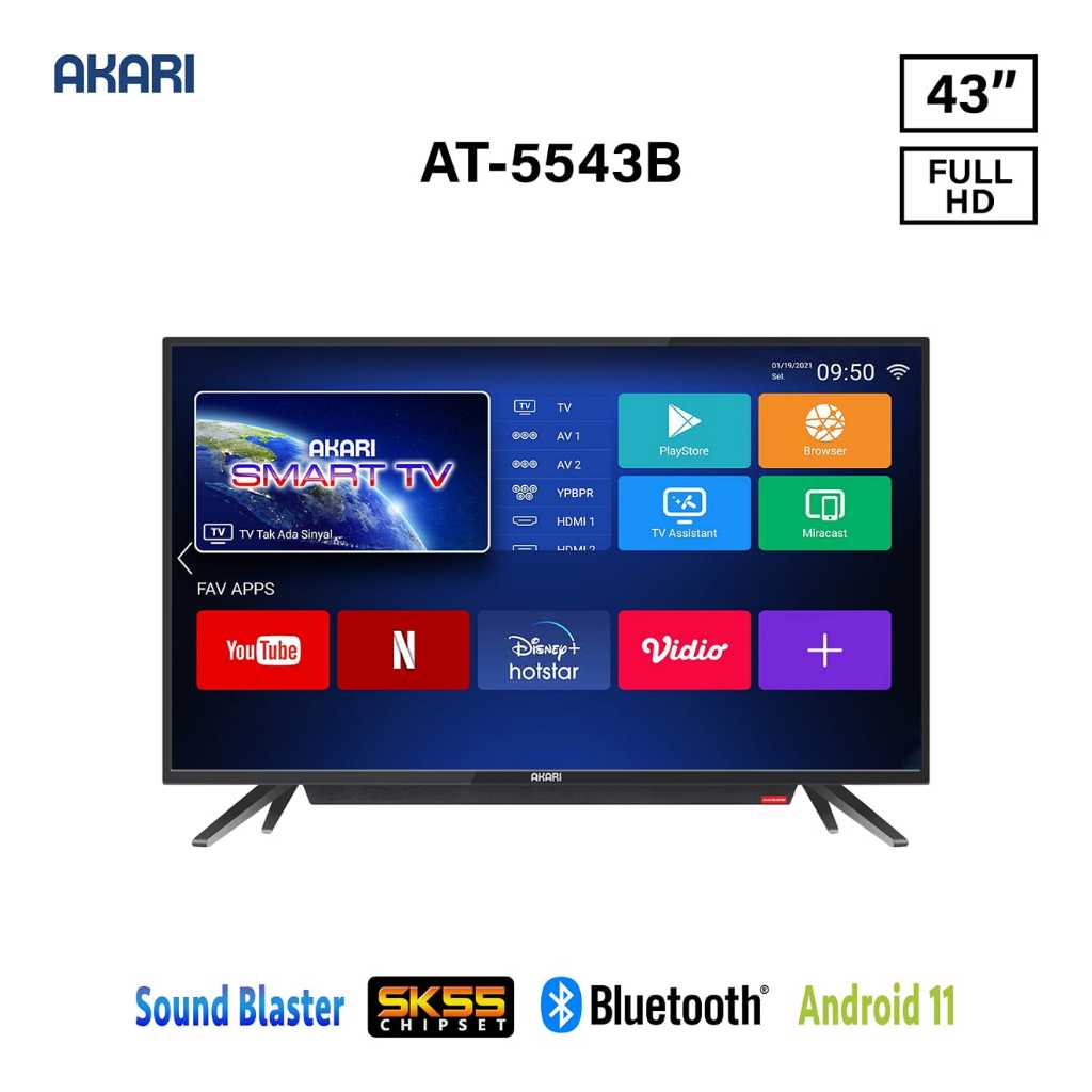 TV AKARI AT 5543B SMART 43 INCHI GARANSI RESMI