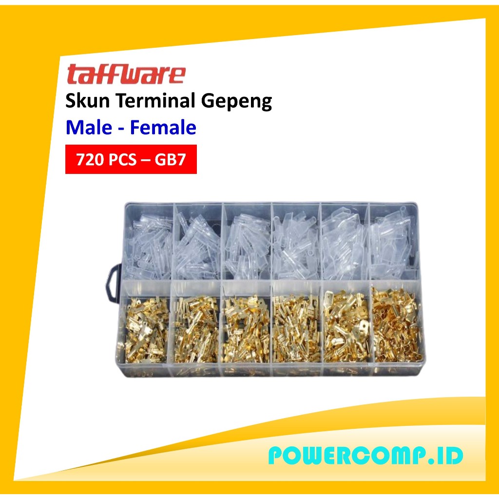 Taffware GB7 Skun Terminal Gepeng Insulated Connector Male Female 720 PCS - Connection Terminal 720 