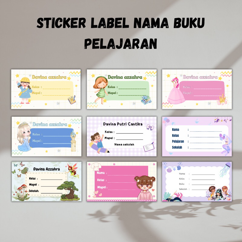 

Stiker Label Nama Buku Pelajaran Custom