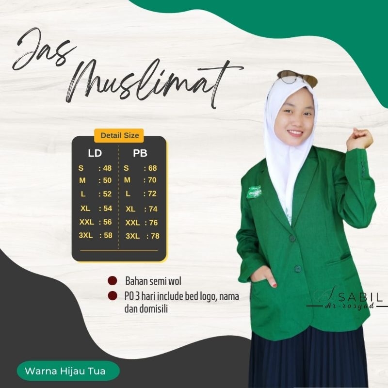 JAS MUSLIMAT SERAGAM MUSLIMAT NU