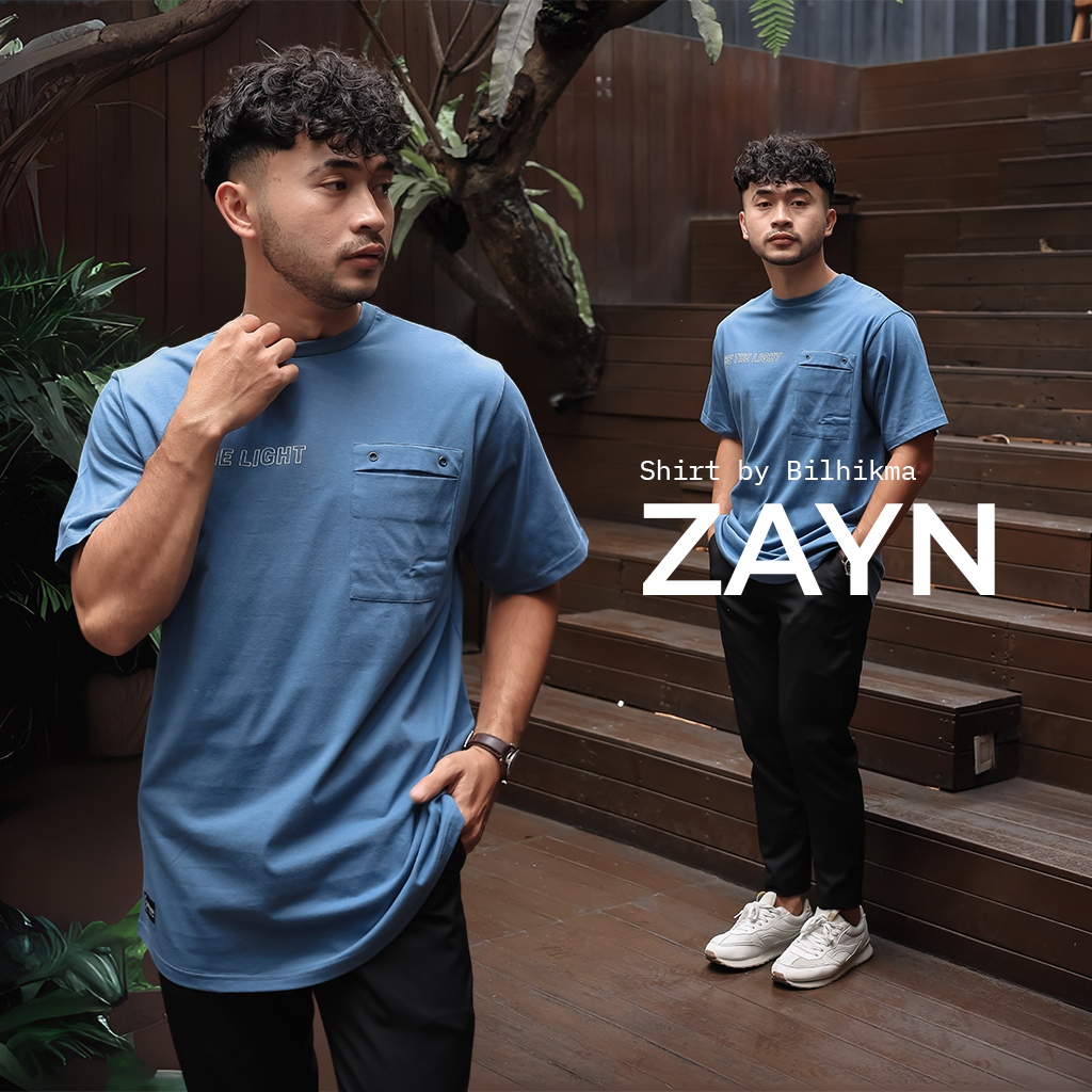 BILHIKMA Kaos Polos Basic Zayn Warna Biru Blue Reef Bisa Couple Anak dan Ayah