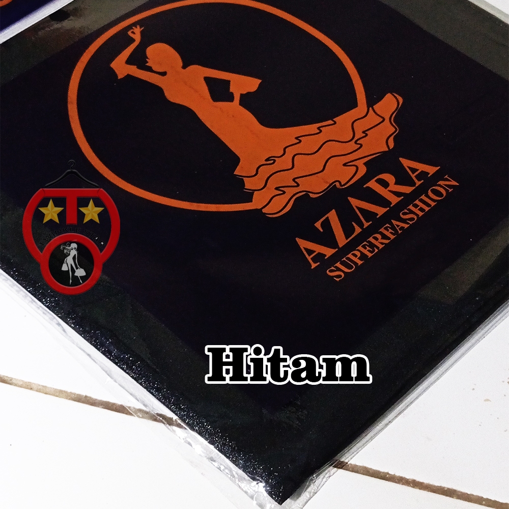 AZARA NUR SINAR LC Hijab Pesta Segiempat Hitam Polos Luxury Premium Glitter Glowing 130x130 polos