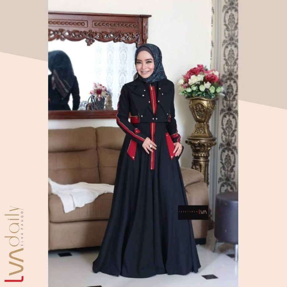 [UFA fashion] LVA DAILY Hunter kain Polyster high Quality Nuansa Black mix Maroon color, PO 3 minggu