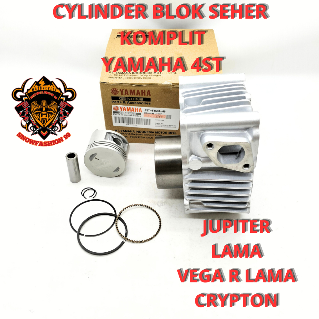 BLOK SEHER CRYPTON 4US BLOK PISTON KIT YAMAHA JUPITER LAMA ,VEGA R LAMA ,KRIPTON KUALITAS ASLI ORIGI