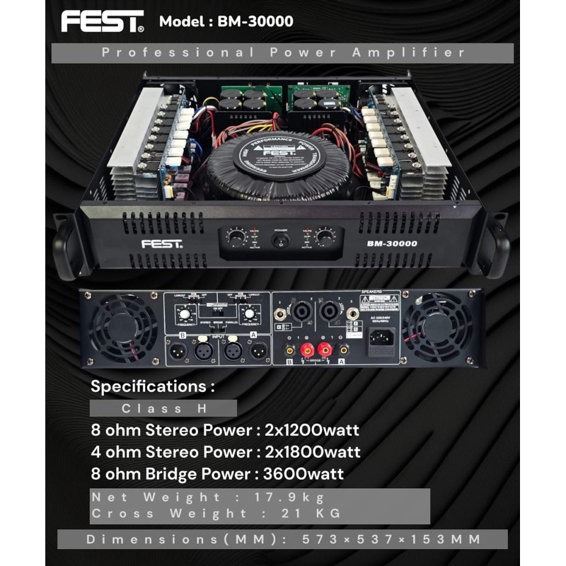 Power amplifier fest bm30000 bm 30000 original