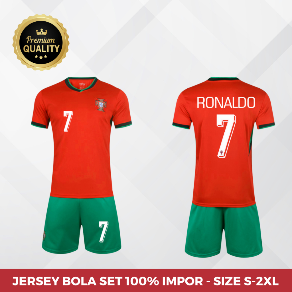 Jersey Sepak Bola Ronaldo Portugal Premium Original Berkualitas Tinggi Terbaru Promo Spesial Impor