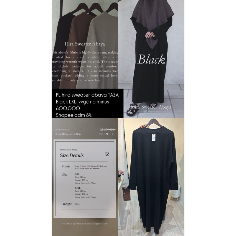 PL hira sweater abaya TAZA