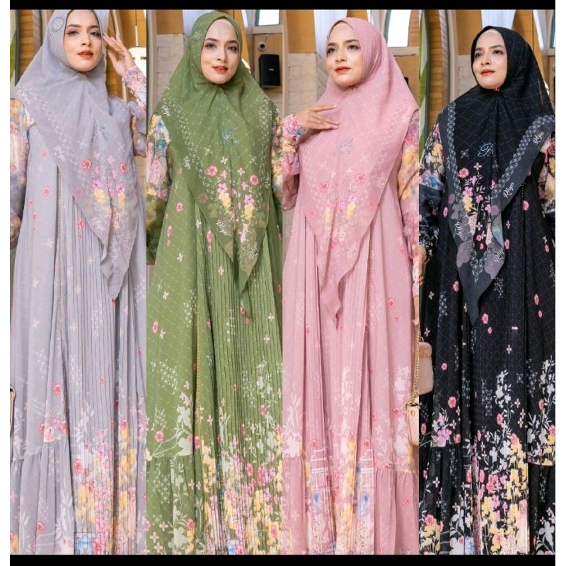 gamis zahauza new by eldeena, gamis eldeena, gamis printing, gamis syar'i