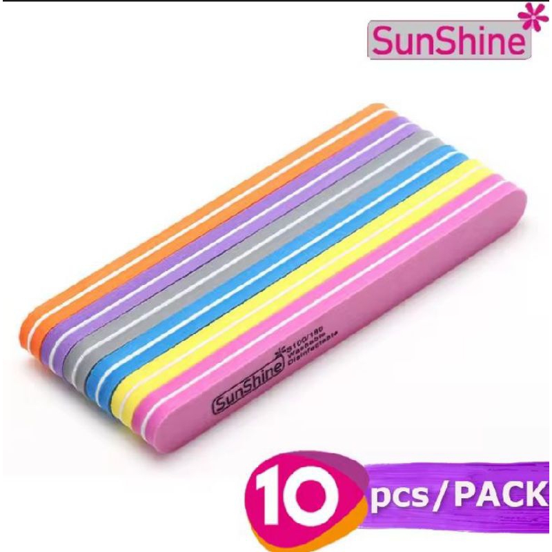 Sunshine kikir Amplas Kuku (10Pcs) Nail Buffer Kikir Kuku Untuk Manicure dan Pedicure  Kikir Kuku Su