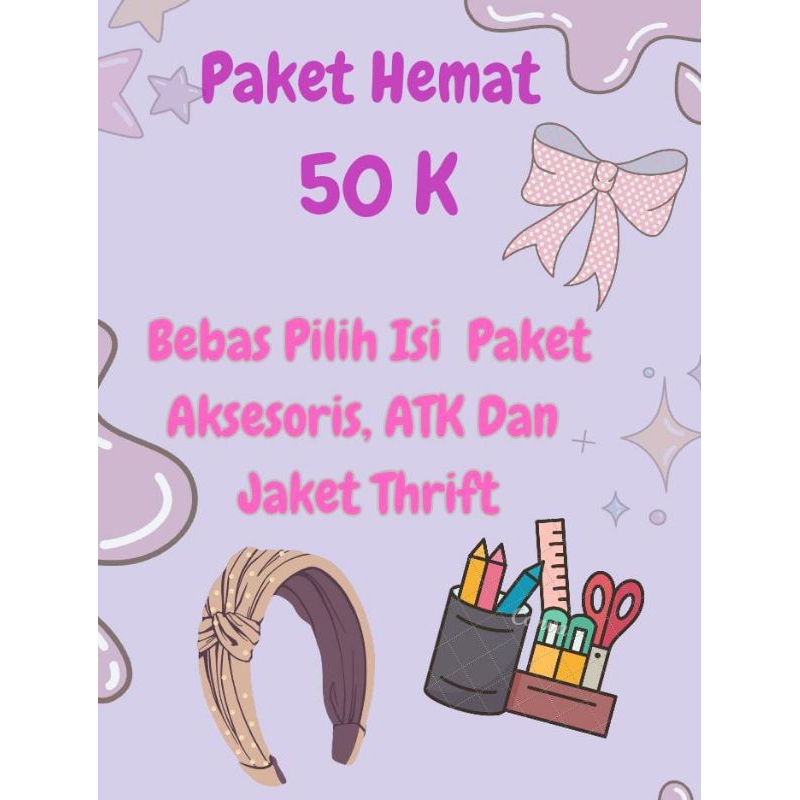 

JM Shop Paket Hemat 50k Aksesoris campur alat tulis