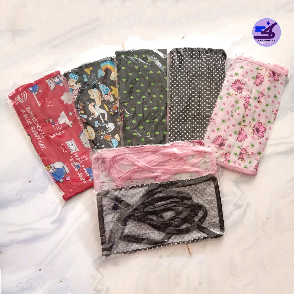 Masker Kain Motif Tali Sambung Putus Bahan Oxford