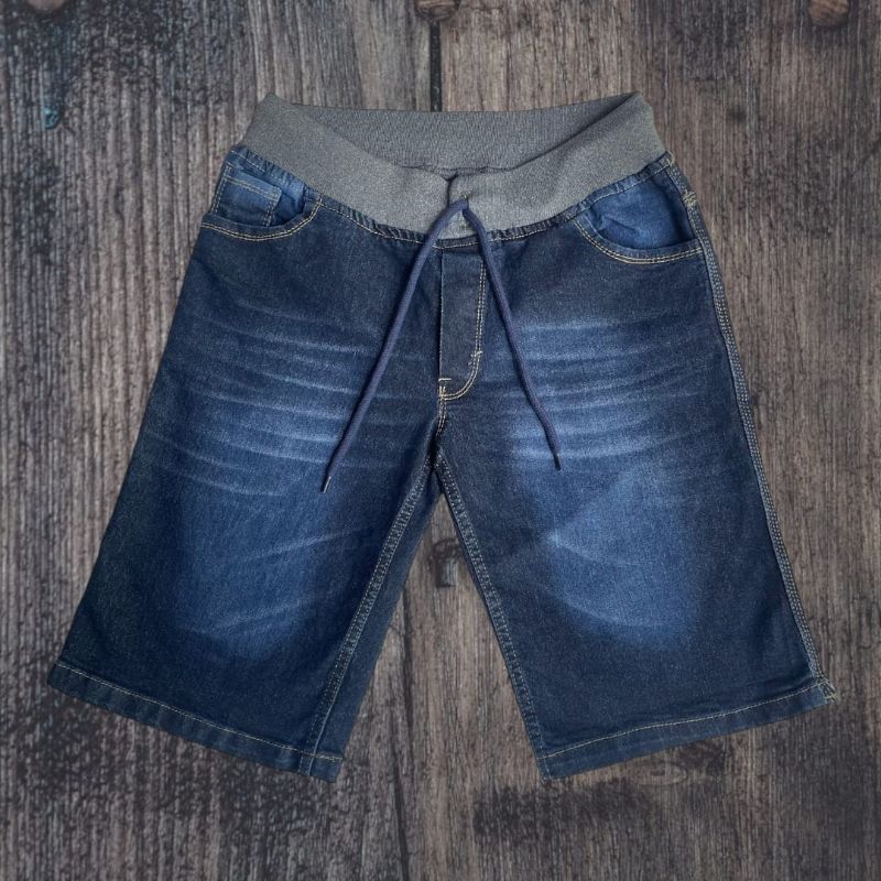 RIP PENDEK/ CELANA JEANS RIP PENDEK PINGGANG KARET