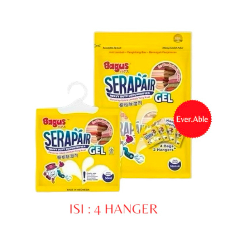 BAGUS SERAP AIR GEL 4 BAGS + 2 HANGER