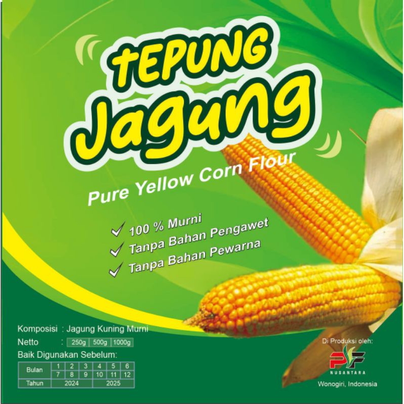 

tepung jagung/tepung jagung kuning/yellow corn flour/tepung kue/jagung murni.