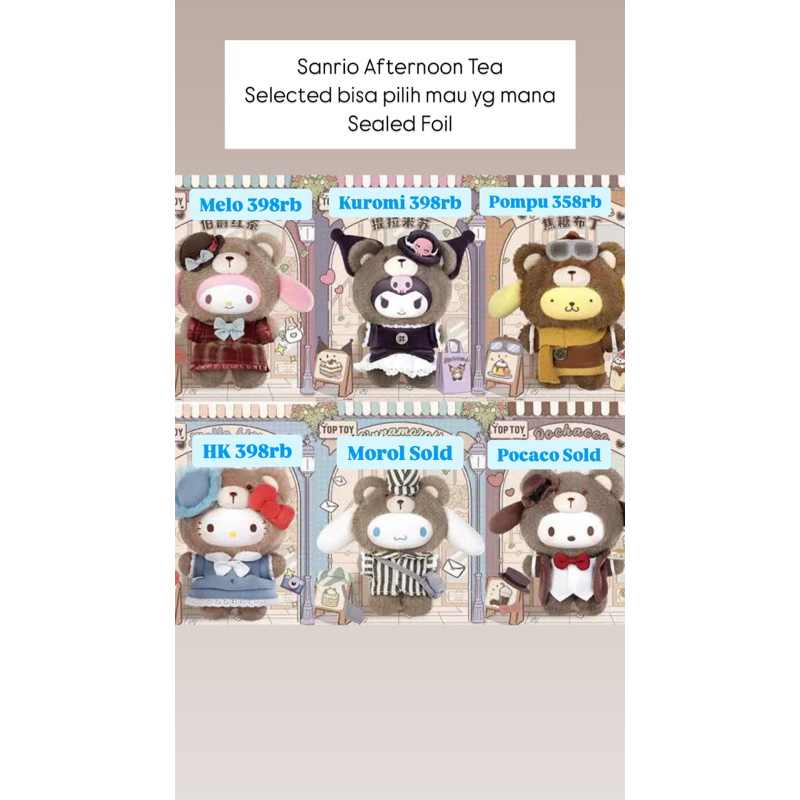 Sanrio Plush Afternoon Tea Selected Keychain Original Top Toy