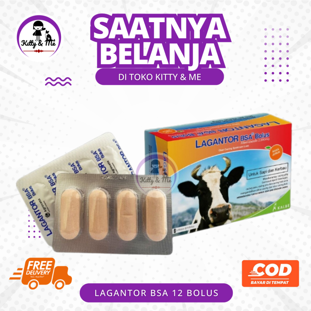 LAGANTOR BSA 12 BOLUS (1BOX KECIL) - Obat Cacing Sapi Bolus Paling Ampuh