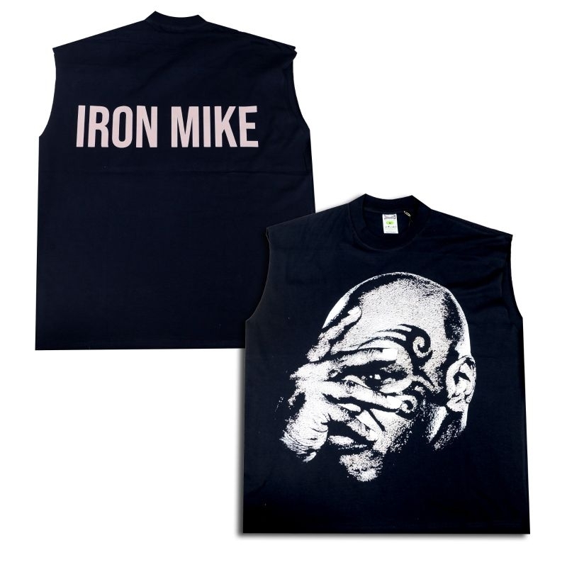 Tank Top Mike Tyson Black Solid - Oversized