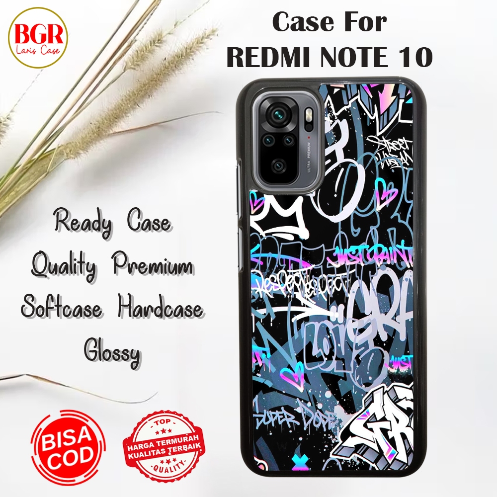 Case Xiaomi Redmi Note 10 [ GRAFITI ] Casing Redmi Note 10 Hardcase Softcase Premium Glossy