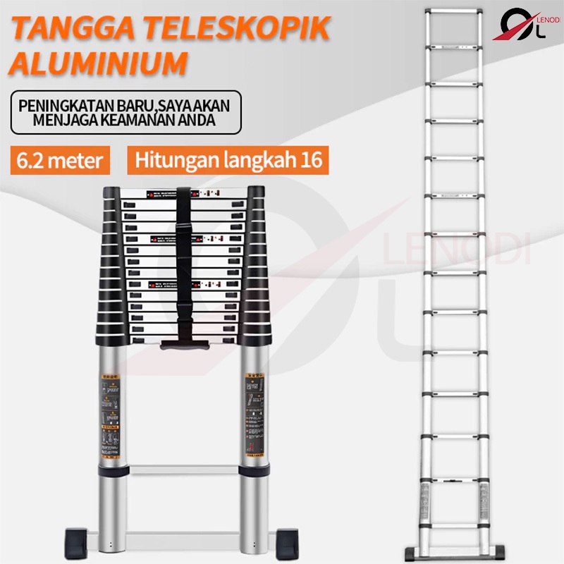 NEW 6.2 M Tangga Lipat Meter Paduan Aluminium Teleskopik Tangga Teleskopik Multifungsi Tangga