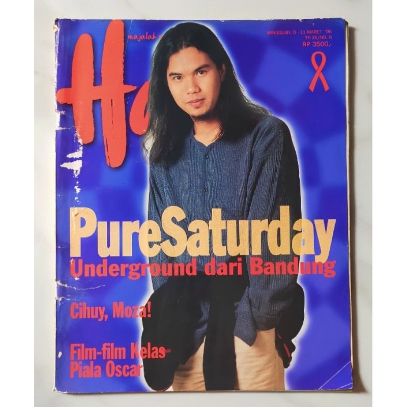 Majalah HAI 5 Maret 1996 : Cover Dhani Dewa - Pure Saturday - Slash - SMA 1 Teladan Jogja
