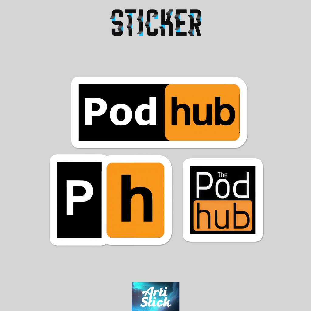 

(3 PCS) Sticker Series PODHUB | Vinyl Laminasi anti air | ArtiStick Merch