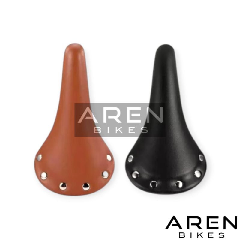 SADEL SEPEDA PAKU KLASIK VINTAGE RETRO COKLAT HITAM KANCING SADDLE SEDEL JOK FEDERAL MTB MINION LIPA