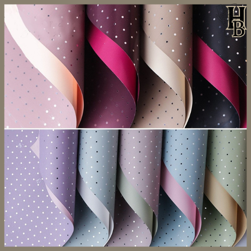 

20 LEMBAR Flower Wrapping Paper Small Polkadot Cellophane Kertas Buket Motif Polkadot Kecil 6031