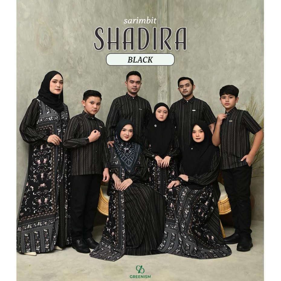 Greenism Sarimbit Shadira (Black) Quality Premium Syar'i - Family Set