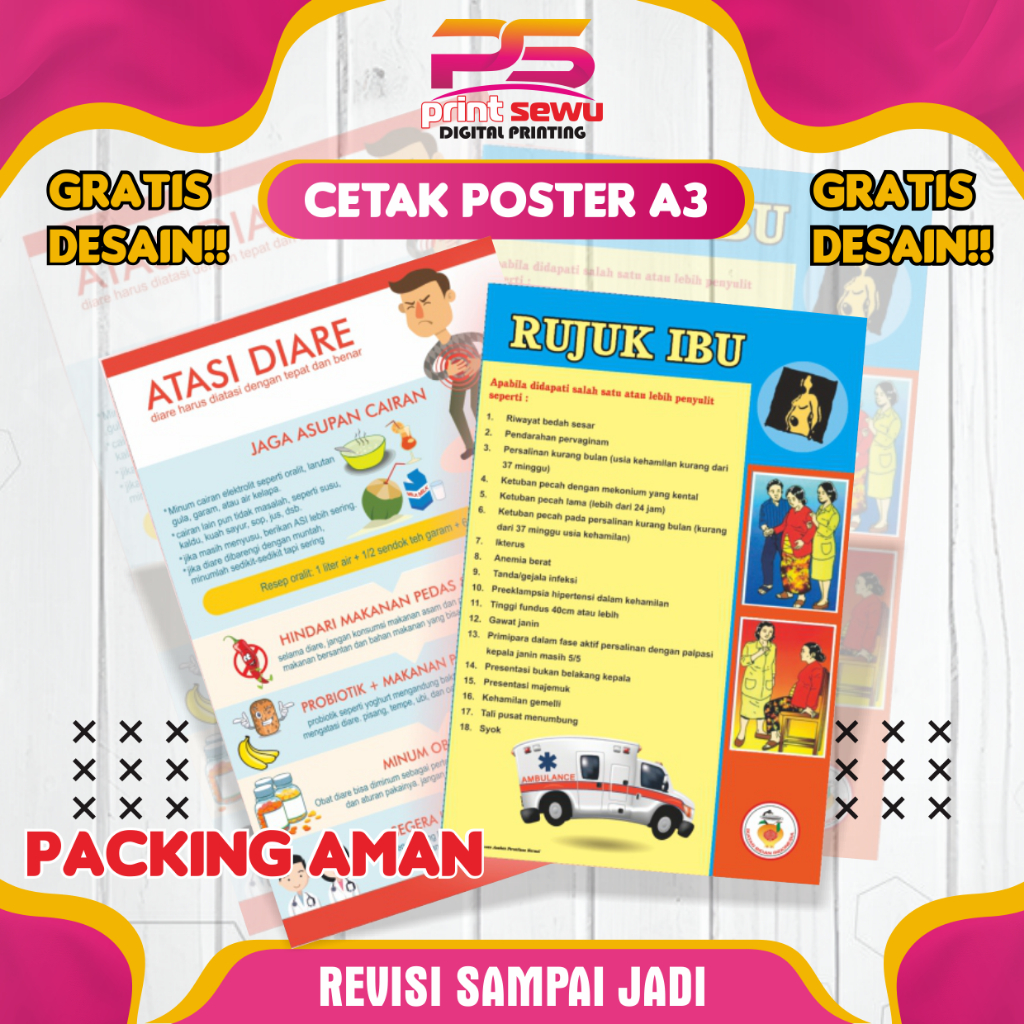 

CETAK POSTER A3 | GRATIS DESAIN | ARTPAPER 190 GSM | REVISI SAMPAI JADI | UKURAN A4, F4