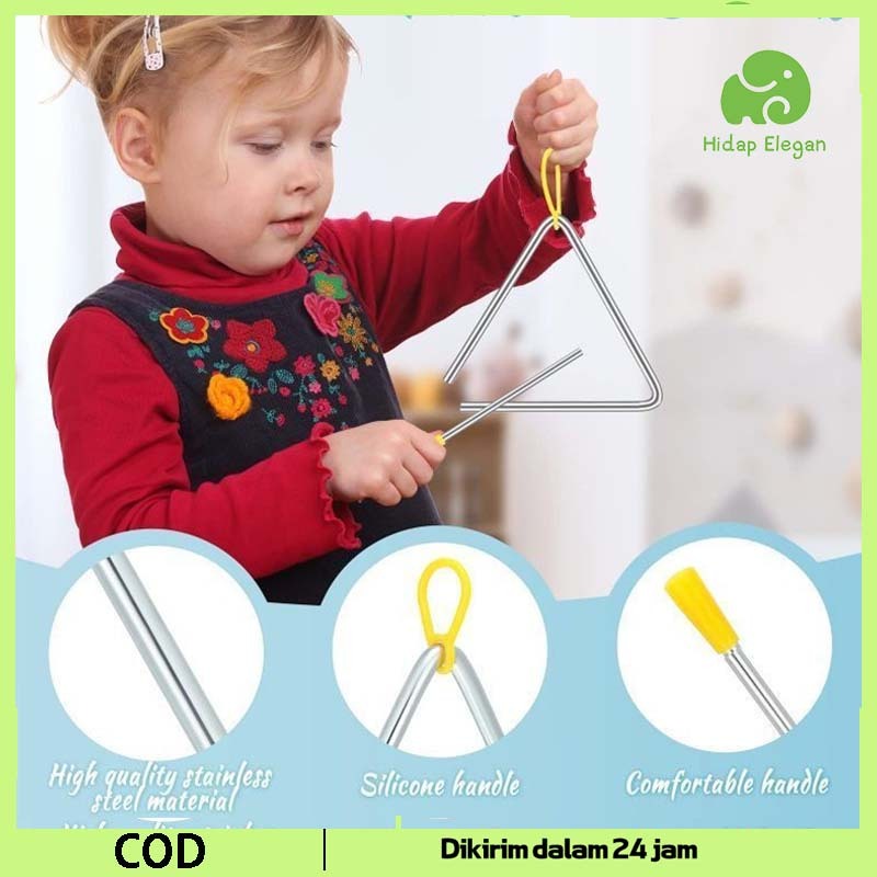 4/5/6 Triangle Instrument Triangle Alat Musik Alat Musik Triangle Instrument Mainan Musik Triangle