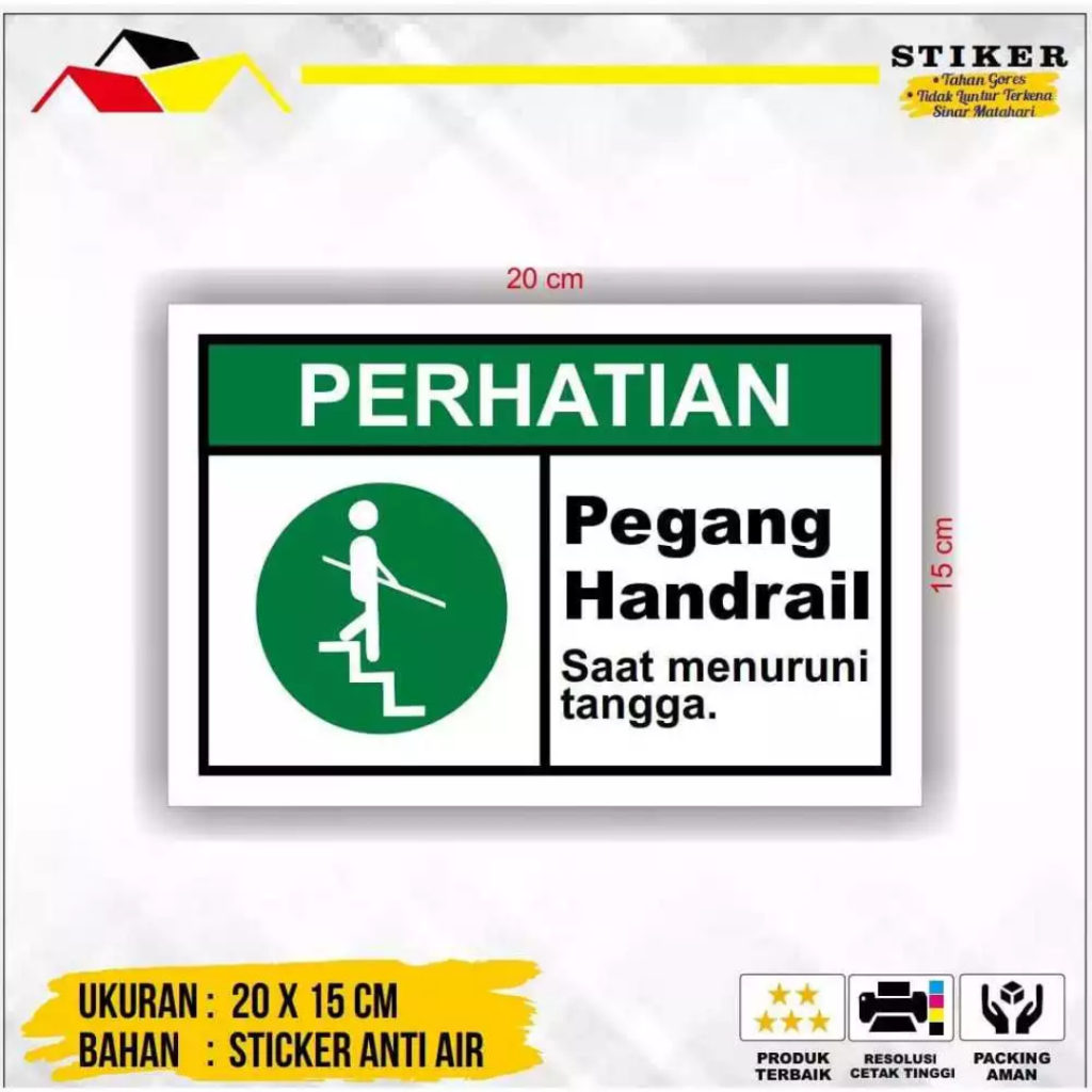 

Stiker Sign Pegang Handrail Saat Naik dan Turun