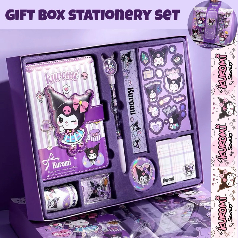 

ST01 - set notebook agenda set alat tulis gift box hadiah kuromi my melody notebook penggaris sticker memo vs