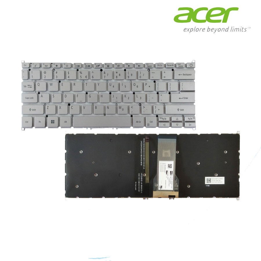 Keyboard Acer Swift 3 SF314-41 SF314-51 SF314-52 INFINITY 4 SF314-511-57FH 58SN - silver backlight