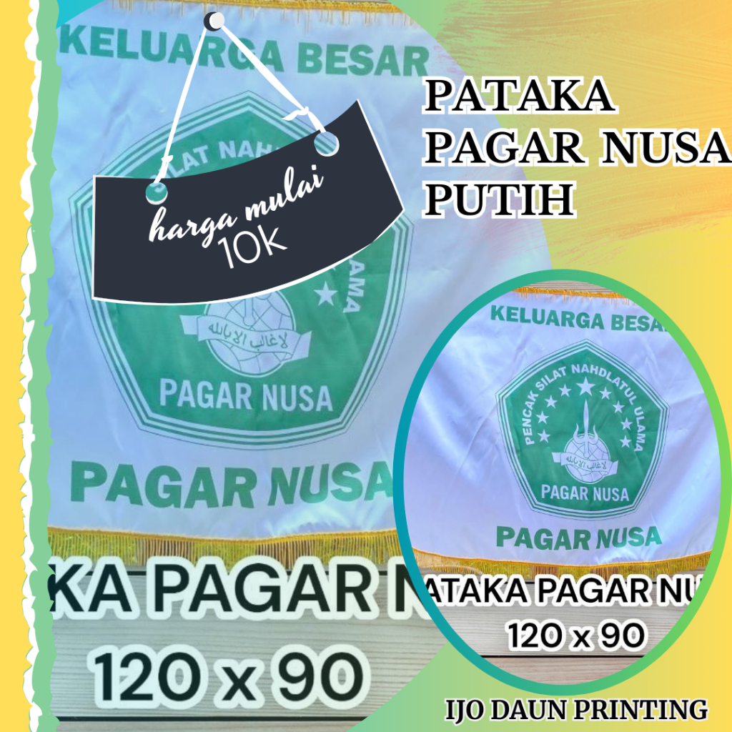 BENDERA PATAKA PAGAR NUSA PUTIH READY STOCK 120x90 + RUMBAI SIAP KIRIM