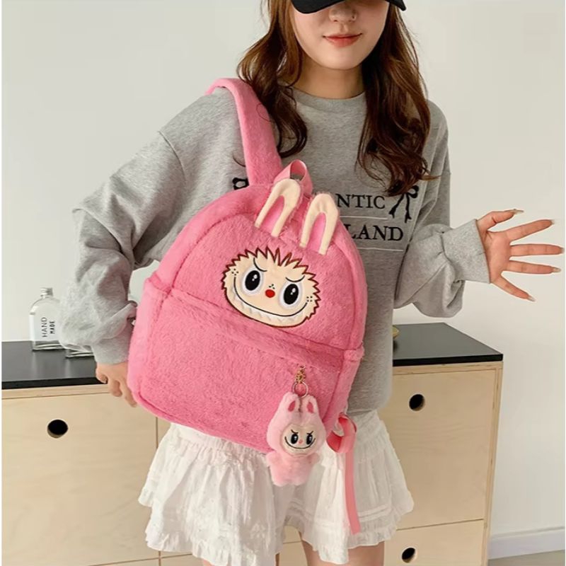 (Toko Tas Minnie) Tas fashion anak karakter LABUBU bulu mewah super lembut 2024 Dewasa dan Anak. Ran