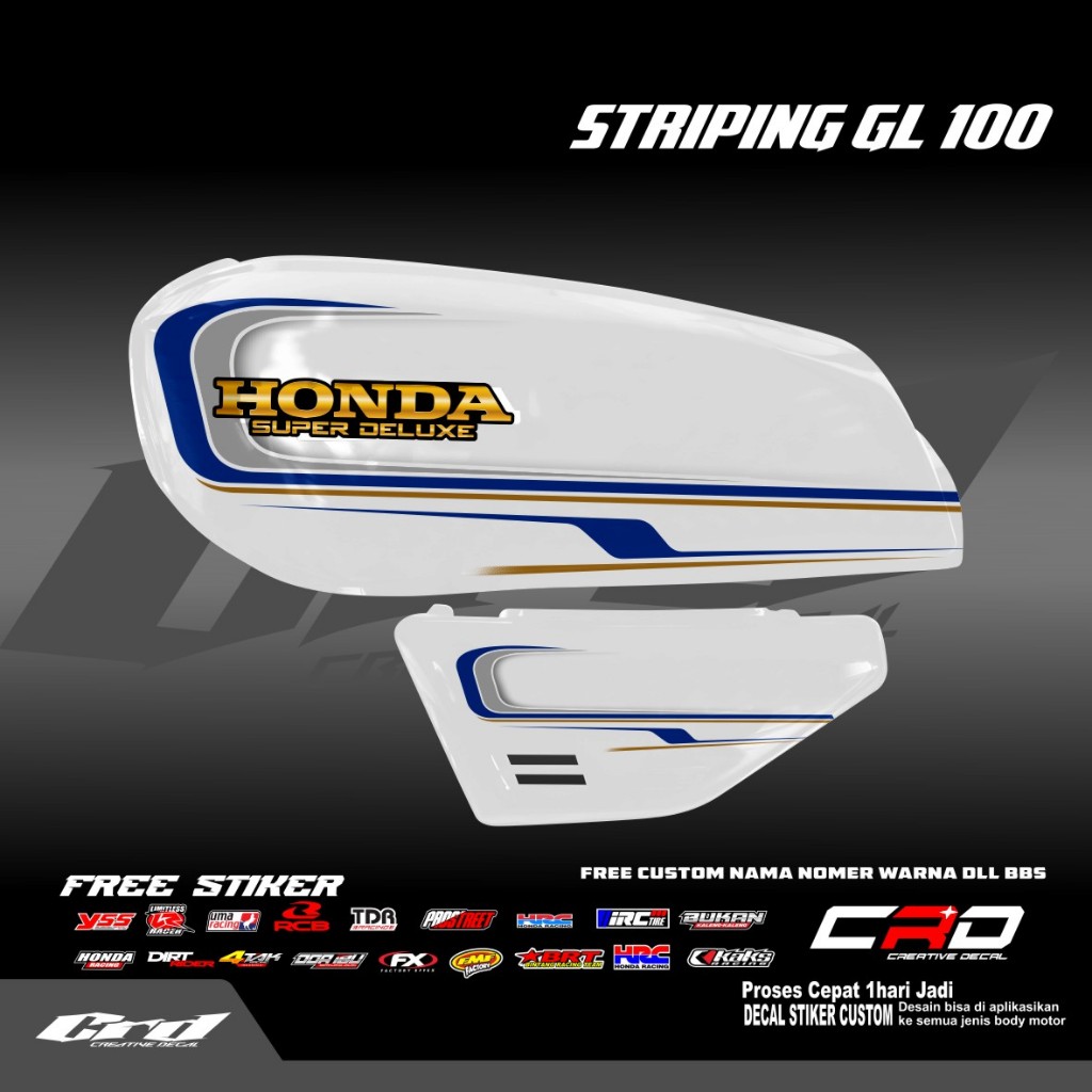 STRIPING STIKER LIS VARIASI HONDA GL 100 GL STRIPING VARIASI HONDA GL 100